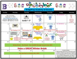 DECEMBER ACTIVITY CALENDAR